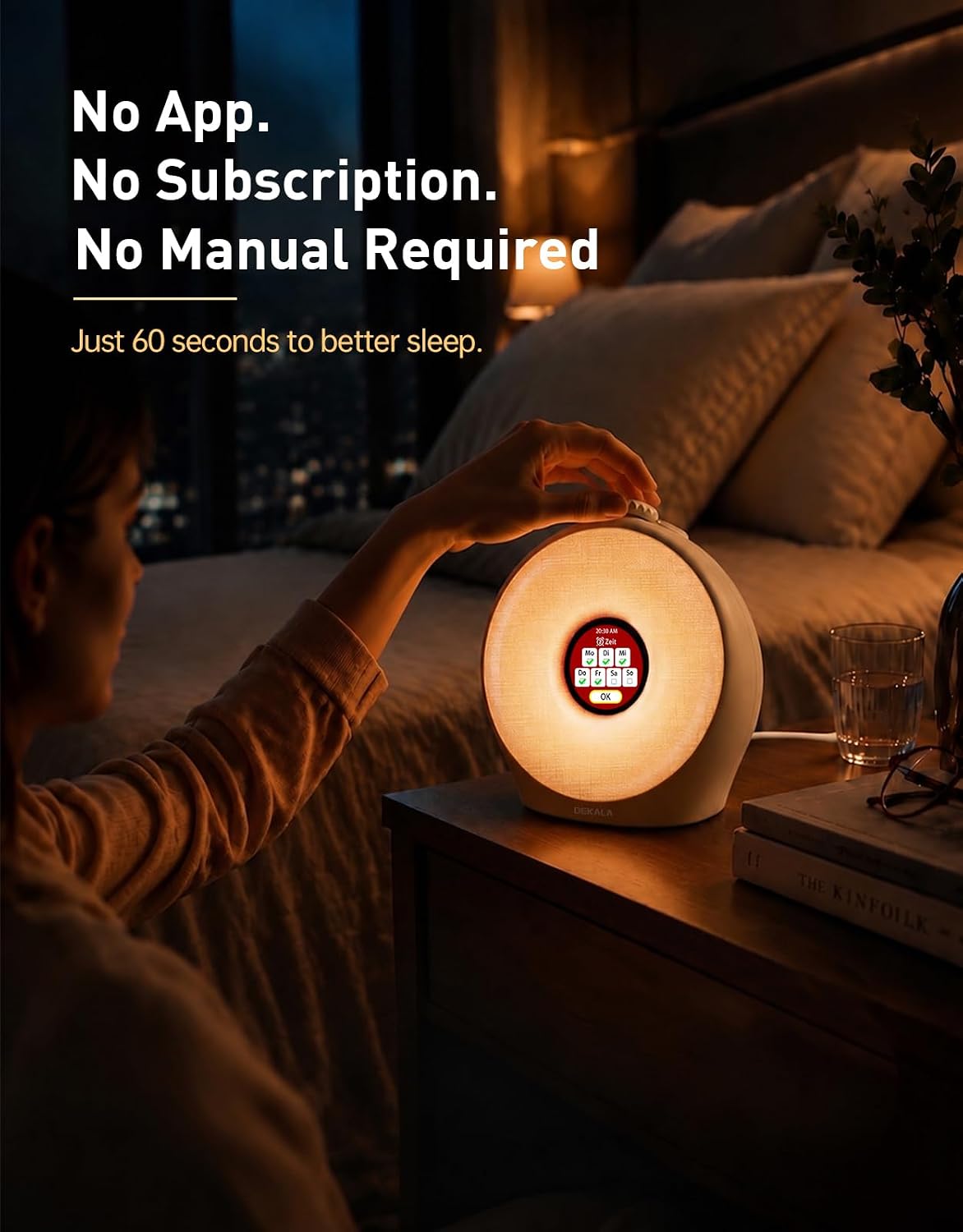 Dekala Sunrise Alarm Clock for Heavy Sleepers with Pulse Wake, Sunset Sound Machine with Breathing Ambient Light, Loud Alarm for…