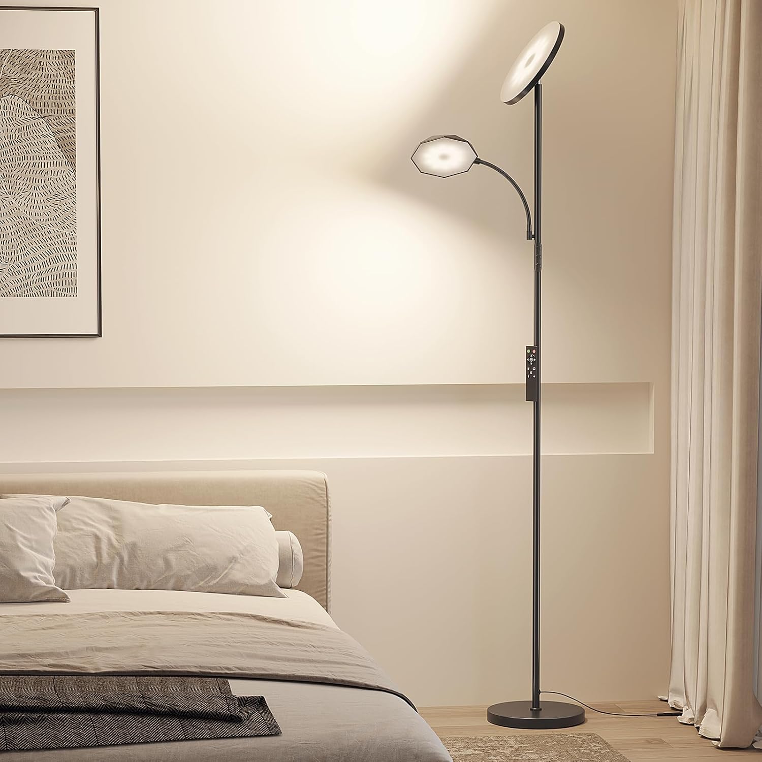 SUNMORY Floor Lamps for Living Room, 48W/4200LM Super Bright LED Floor Lamp with Remote Control, 69" Tall Standing Lamp with Stepless…
