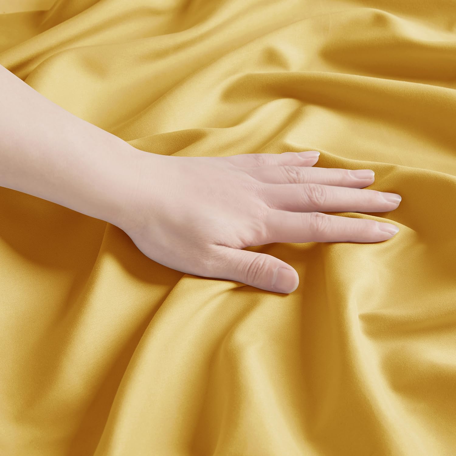 Nestl Yellow Queen Size Microfiber Pillow Cases Set of 2, 20x30 Inches cotton