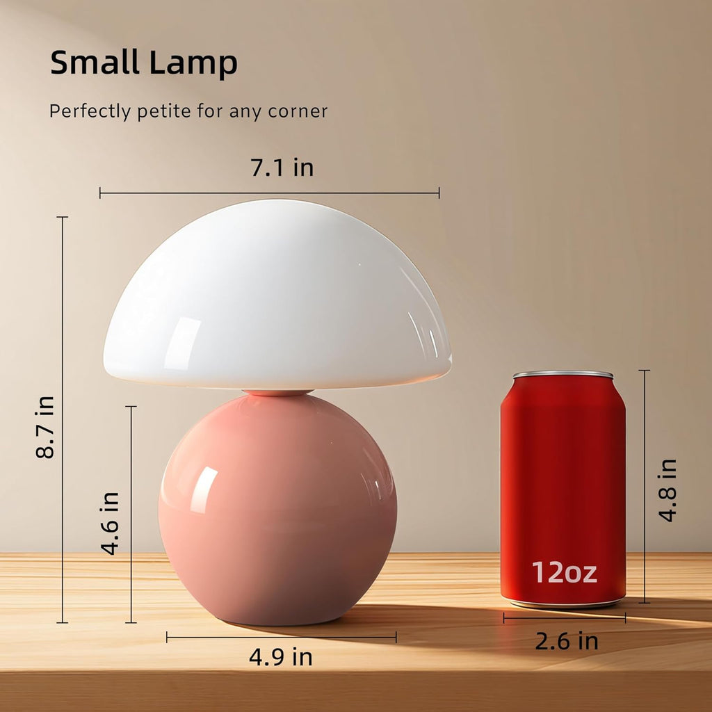 Dawnwake Mushroom Lamp Desk Lamp for Bedroom, Table Bedside Small Lamps for Living Room, Mushroom Decor Cute Mini Modern Mid Century Lamps…