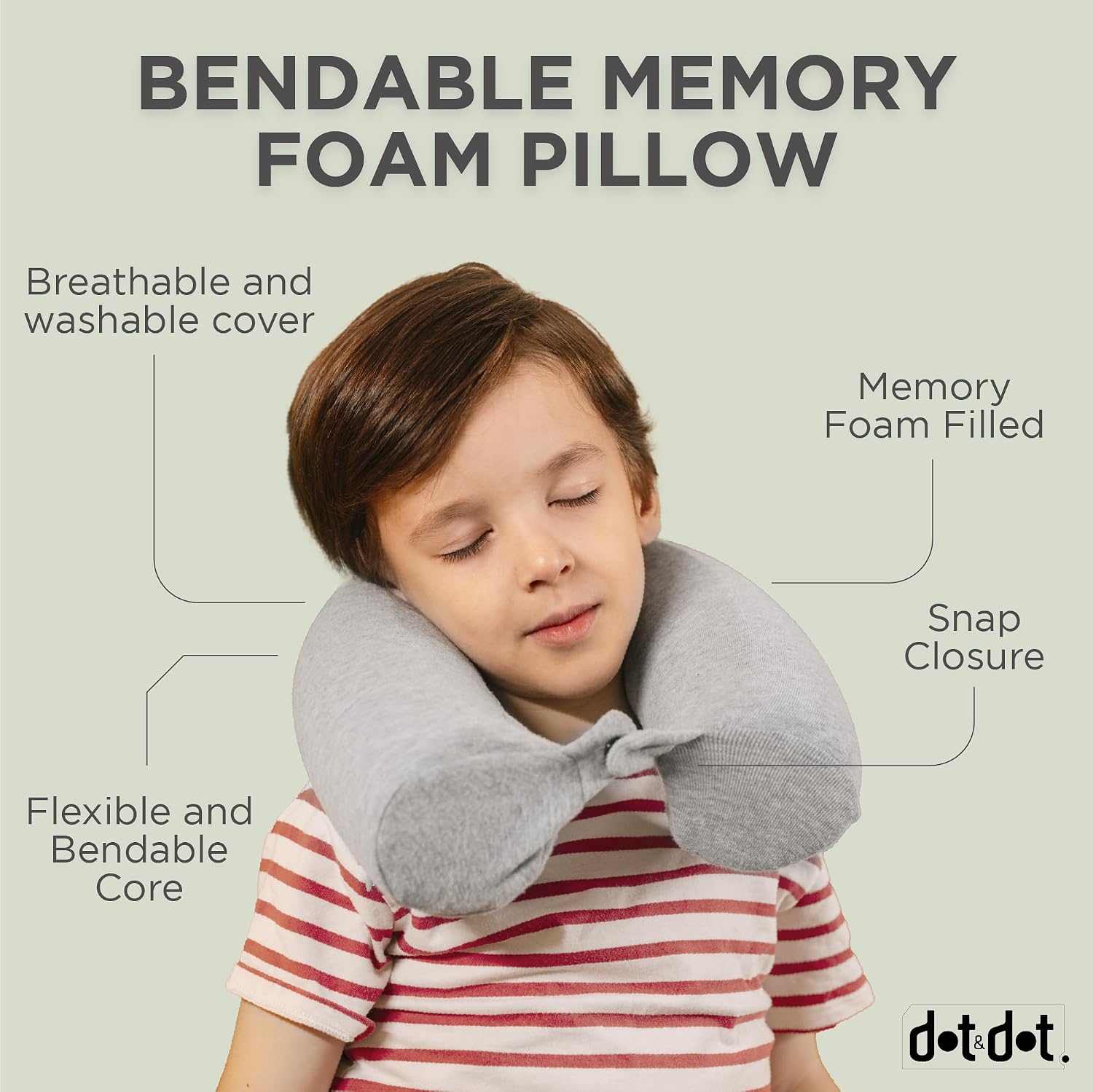 Dot&Dot Twist Memory Foam Kids Travel Pillow for Airplanes - Neck Pillows for Travel, Sleeping - Airplane Pillow for Neck Support, C…