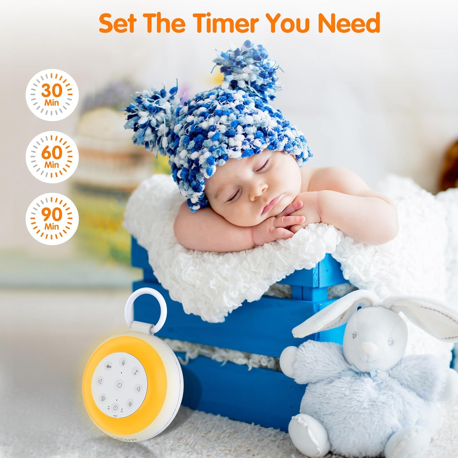 Xyngu Portable White Noise Sound Machine for Baby, Kids, Adults Sleep - 24 Soothing Natural Sounds, 7 Color Night Light, Portable Wireless…
