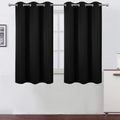 Lemomo Black Blackout Curtains/38 x 54 Inch/Set of Two Panels Grommet Living Room Curtains 54 Inch Black