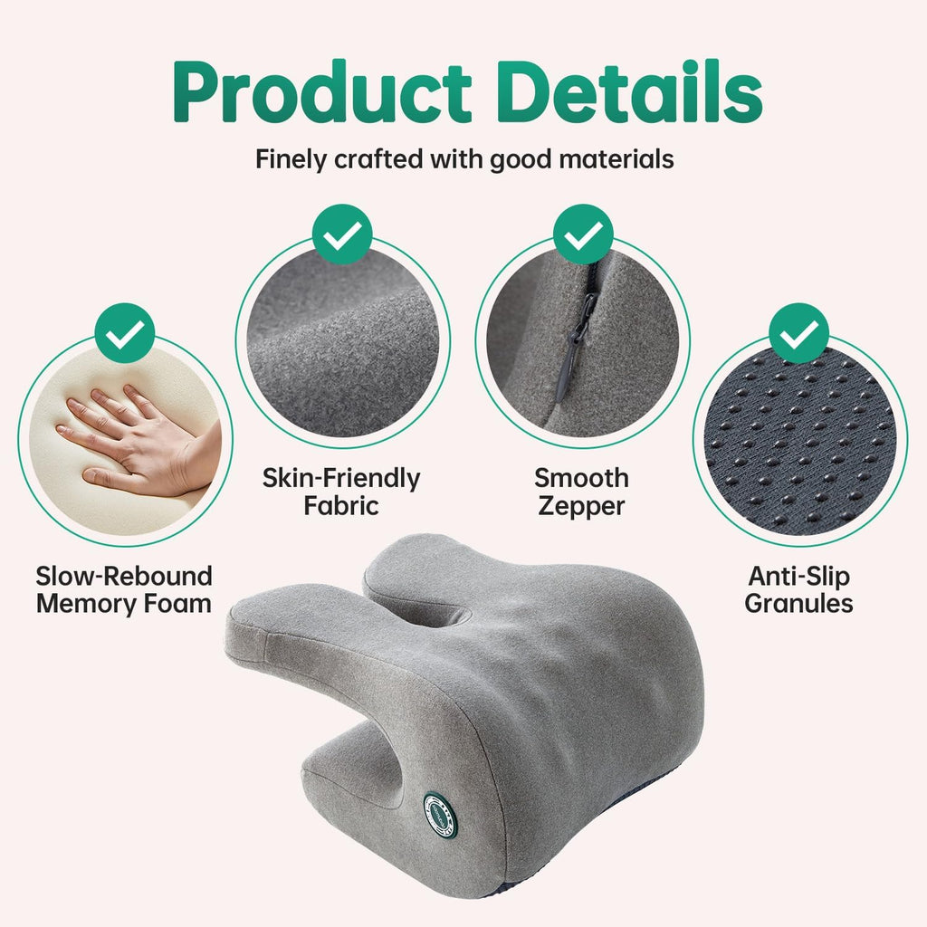MOONYOOY Office Chair Headrest Pillow Attachment & Desk Nap Cushion, Memory Foam Neck Support with U-Shape Hanger Design for Office…