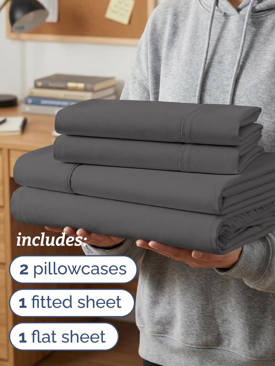 Twin XL 4 Piece Sheet Set - Comfy Breathable & Cooling - Hotel Luxury Bedding for Women, Men, Kids, Teens & Children - 1 Flat & 1 Fitted…