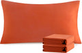 Ntbay King Pillowcase Set - 2 Pack Brushed Microfiber 20x40 Pillowcases - Soft, Wrinkle-Free, Fade-Resistant, Stain-Resistant, Brunt Orange…