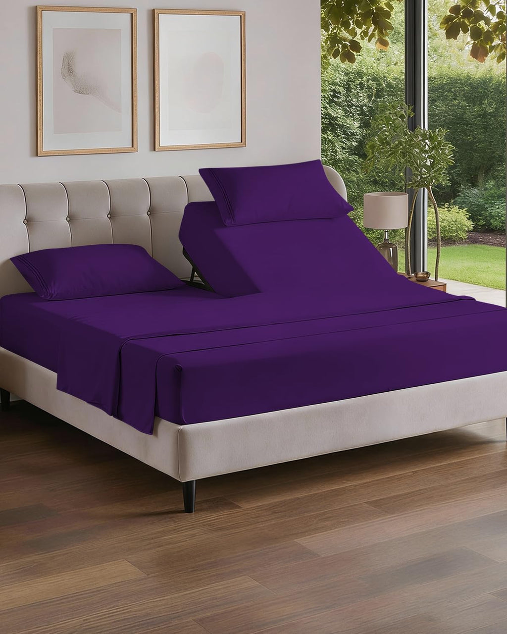 Flex Top Split Head King 4 Piece Sheet Set - Ultra-Soft, Breathable & Cooling Bed Sheets Set - Hotel Luxury Bedding for Women & Men w…