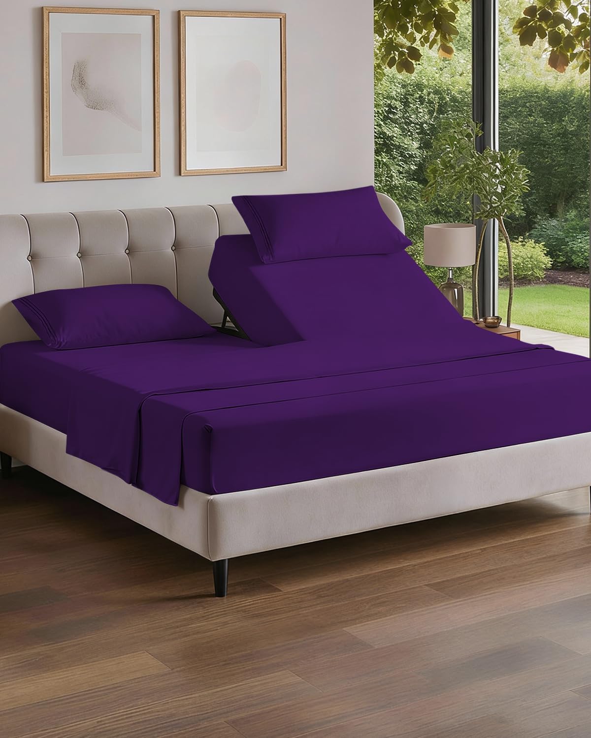 Flex Top Split Head King 4 Piece Sheet Set - Ultra-Soft, Breathable & Cooling Bed Sheets Set - Hotel Luxury Bedding for Women & Men w…