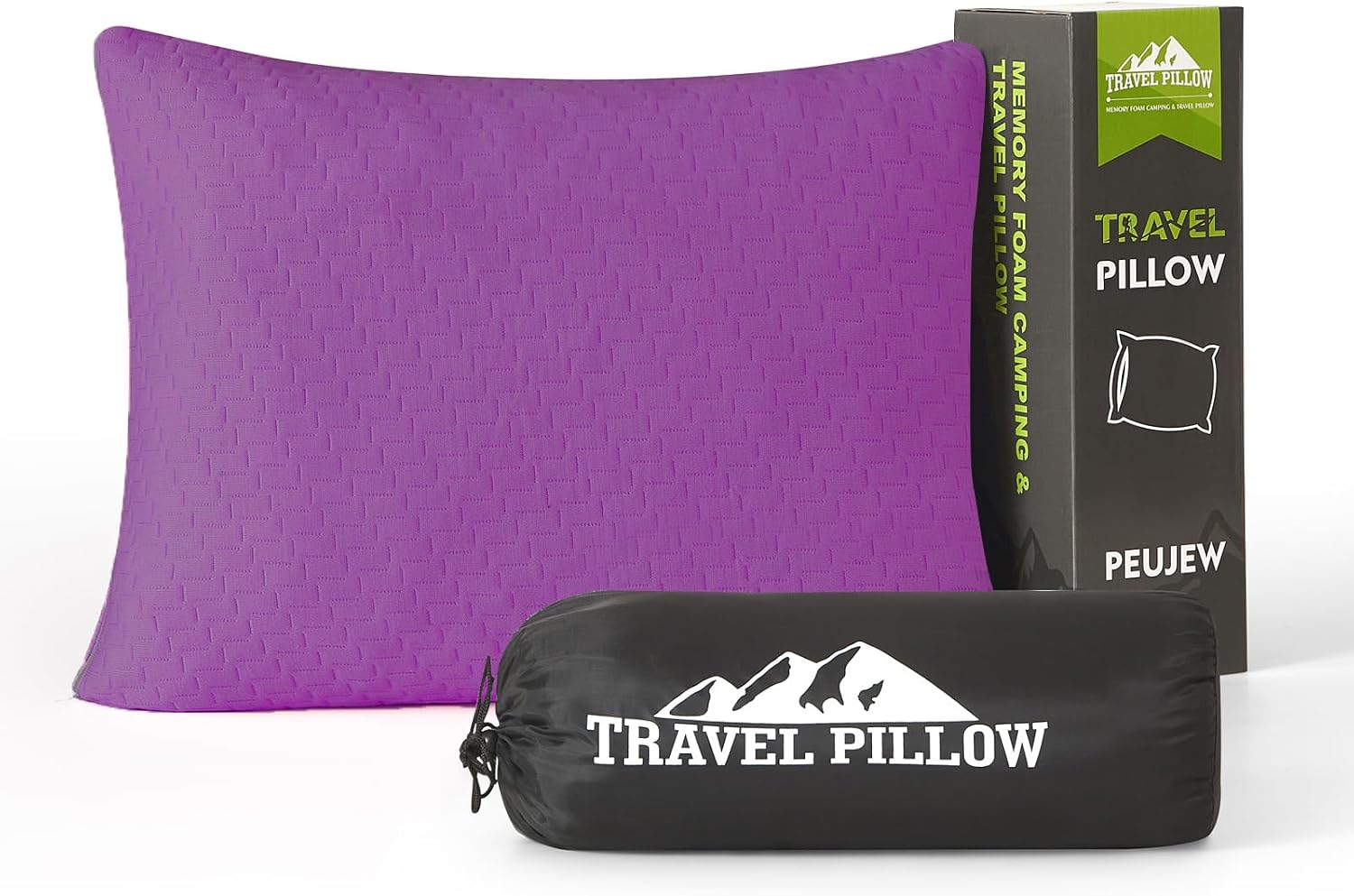 Small Shredded Memory Foam Pillow, Camping Pillow Travel Pillow - Compressible Medium Firm, Breathable Cover, Ideal Backpacking Hiking…