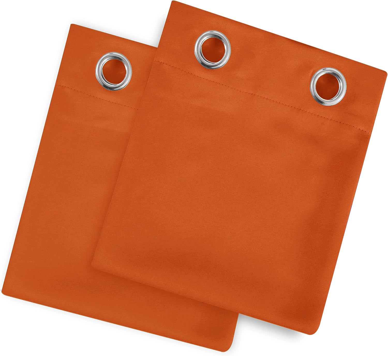 Lemomo Orange Thermal Blackout Curtains/52 x 72 Inch/Set of 2 Panels Room Darkening Curtains for Bedroom 72 Inch silver