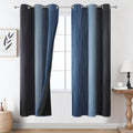 Estelartextiler Estelar Textiler Navy Blue and Black Ombre Blackout Curtains 72 Inches Long, Full Room Darkening Grommet Curtains for Bedro…