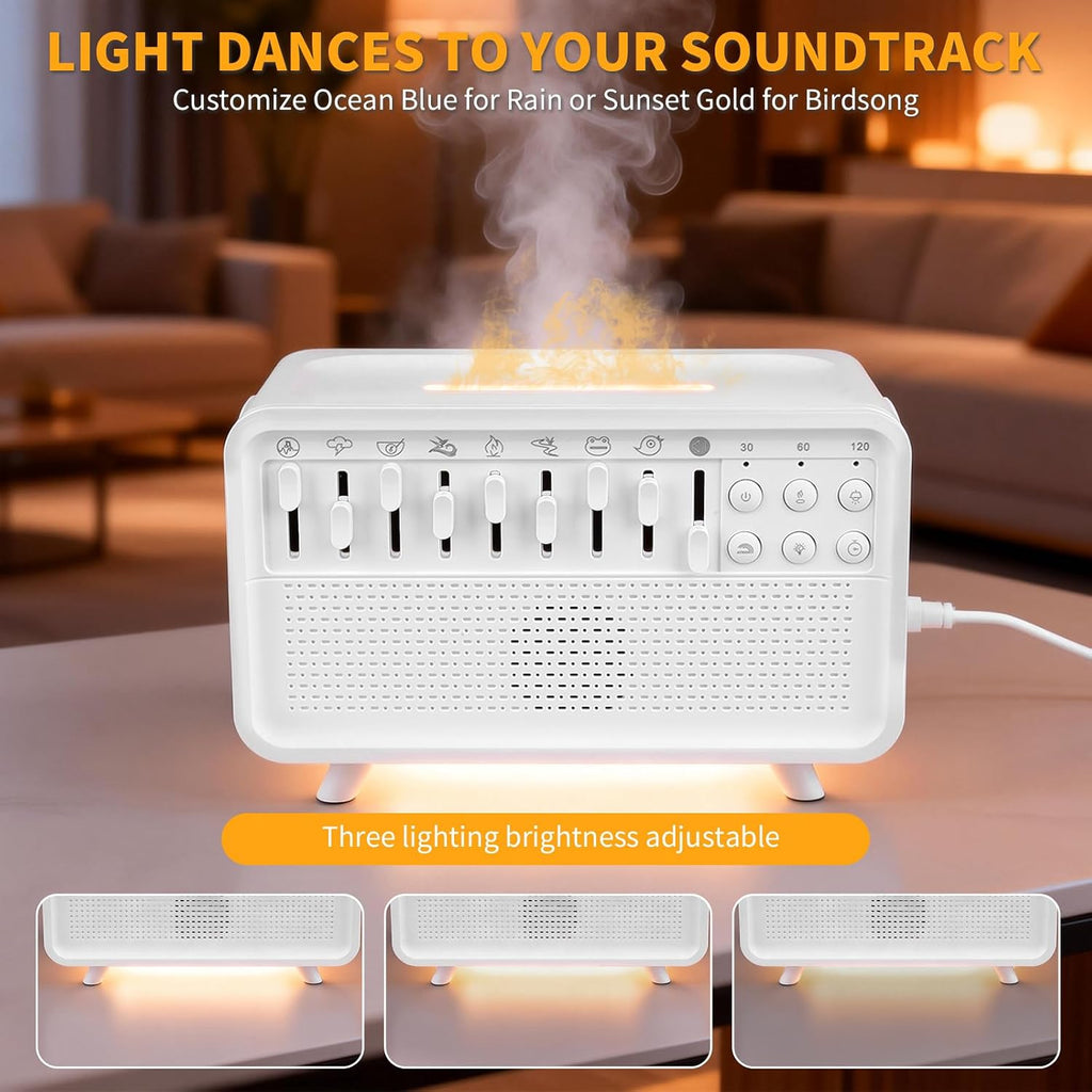 Qagstnkg 4-in-1 White Noise Sleep Sound Machine with Humidifier, Diffuser, Bluetooth Speaker & Night Light, 8 Natural Sounds, USB Powered,…