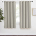 NICETOWN Blackout Natural Curtain for Living Room, 1 Panel, W55 x L68, Thermal Insulated Solid Grommet Sound Reducing Energy Saving…