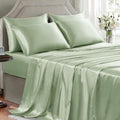 Golal Satin Sheets Queen Size - 6 Pieces Luxury Silky Soft Bed Sheets, Wrinkle-Free Sage Green Satin Silk Sheet Set with 1 Deep Pocket Fitt…