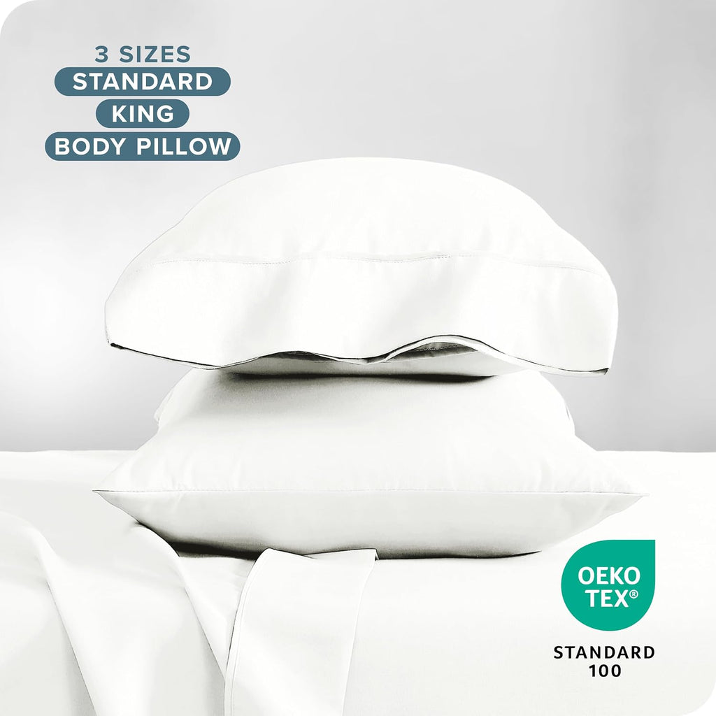BareHome Bare Home Microfiber Pillow Cases - Standard/Queen Size Set of 2 - Cooling Pillowcases - Double Brushed - Ivory Pillowcases 2 Pack…