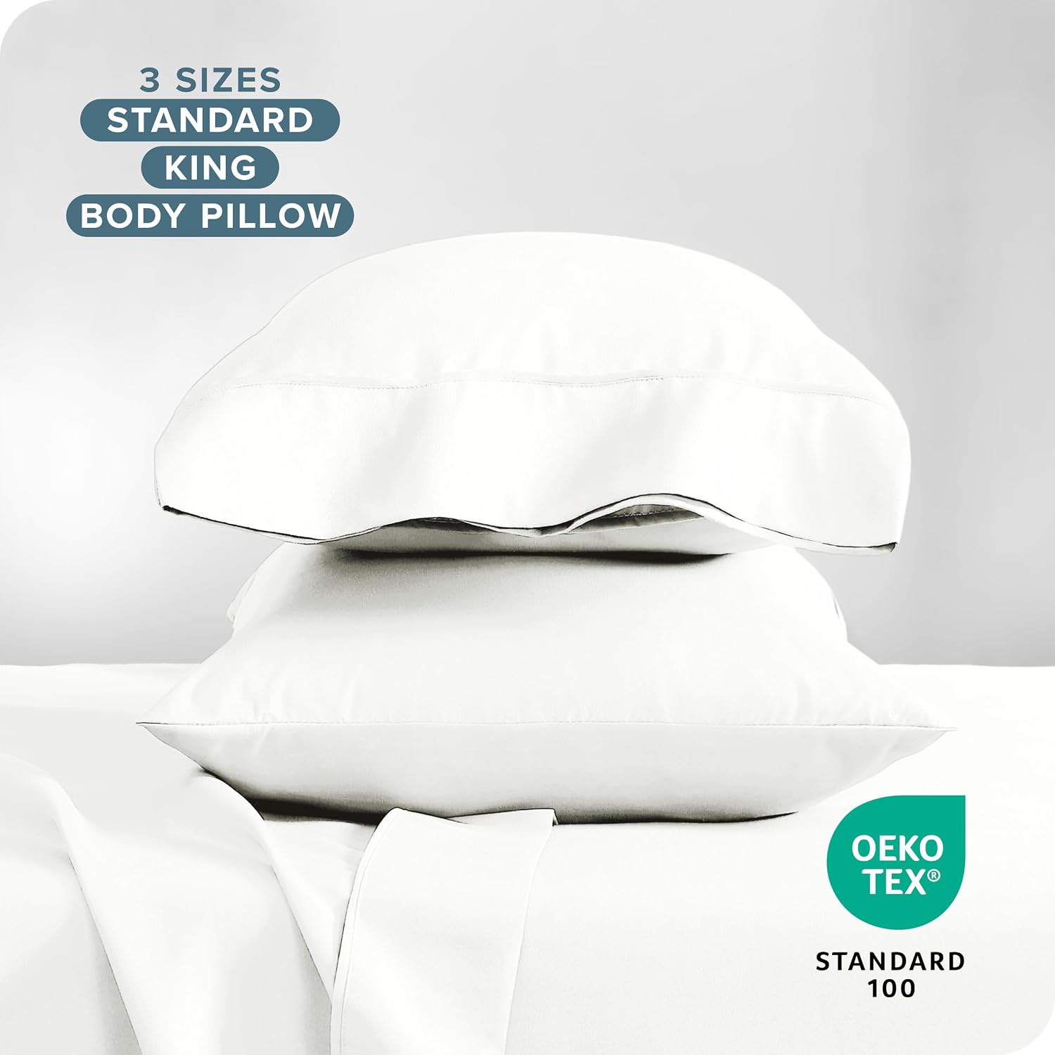 BareHome Bare Home Microfiber Pillow Cases - Standard/Queen Size Set of 2 - Cooling Pillowcases - Double Brushed - Ivory Pillowcases 2 Pack…
