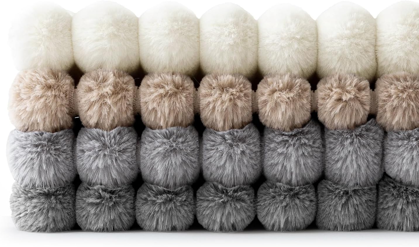 Miulee Faux Fur Plush Decorative Throw Pillow Covers 18x18 Set of 4, Boho Farmhouse Soft Fuzzy Striped Cushion Covers for Sofa Couch Bed Li…