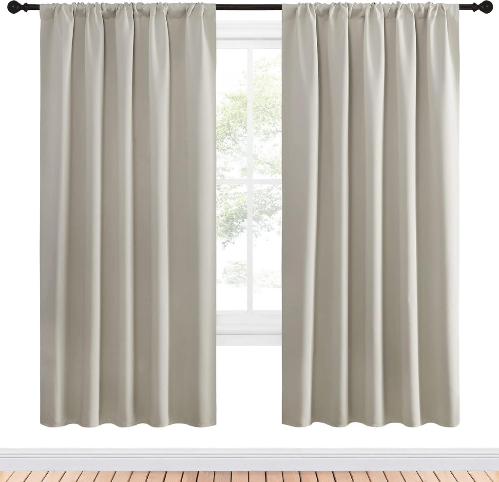 Nicetown Blackout Curtains for Living Curtains, Room Darkening Window Curtain Panels, easy maintenance Solid Thermal Insulated…