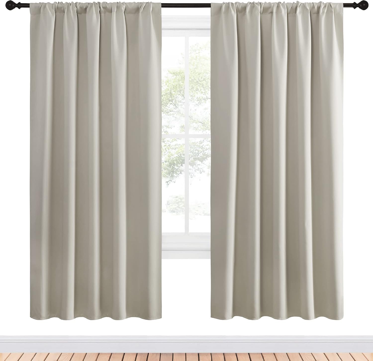 Nicetown Blackout Curtains for Living Curtains, Room Darkening Window Curtain Panels, easy maintenance Solid Thermal Insulated…