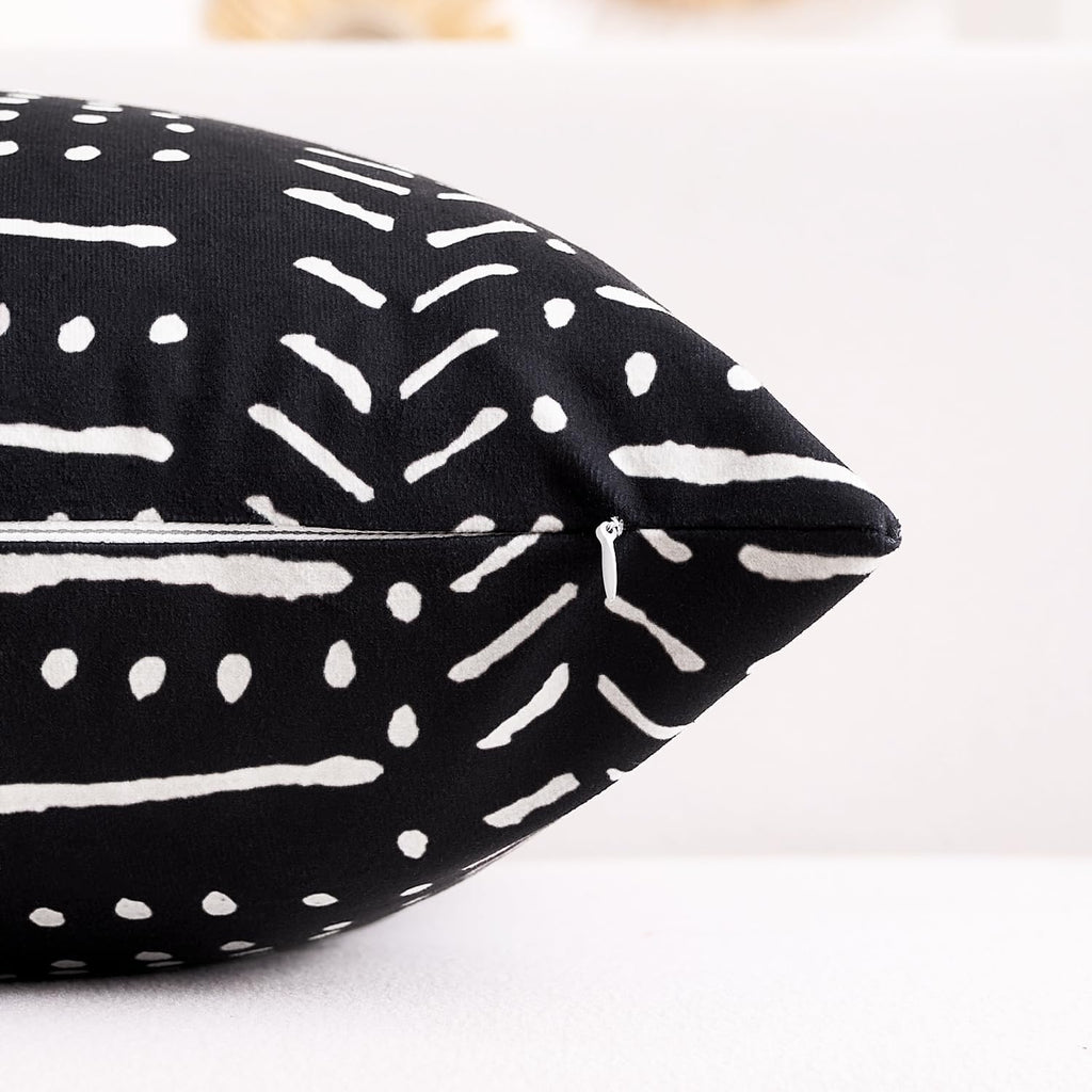 BONSTRAP Decorative Throw Pillow Covers Black White Boho Lumbar Pillowcase 12X20 Modern Farmhouse Accent Cushion Covers Set of 2 for…