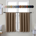 Simplebrand Ava Brown Short 36 Inches Blackout Curtain 2 Panels Set, Half Window Rod Pocket Privacy Curtain Tiers for Kitchen, Curtains Bla…