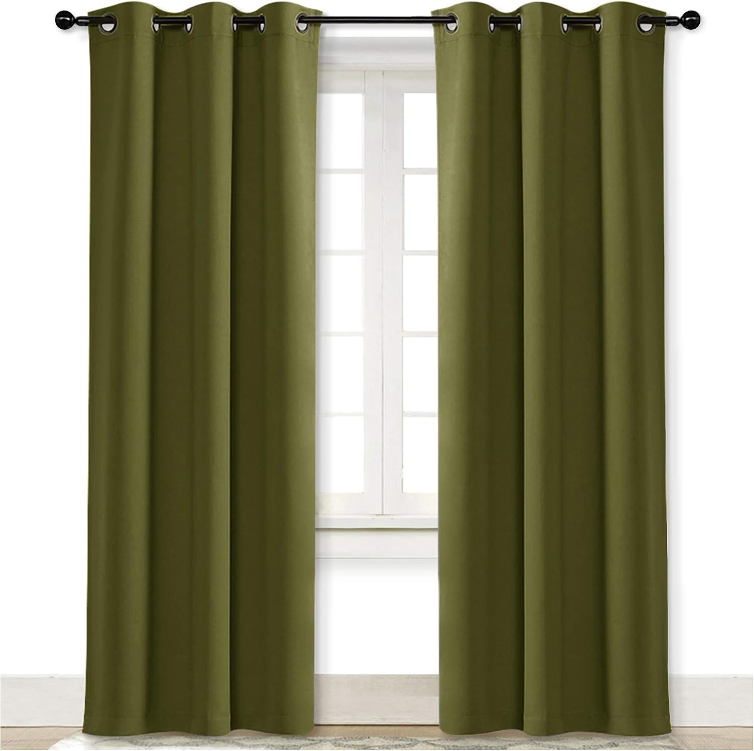 NICETOWN Blackout Room Darkening Window Curtain for Christmas Decoration, Thermal Insulated Solid Grommet Blackout Curtain/Drape for…