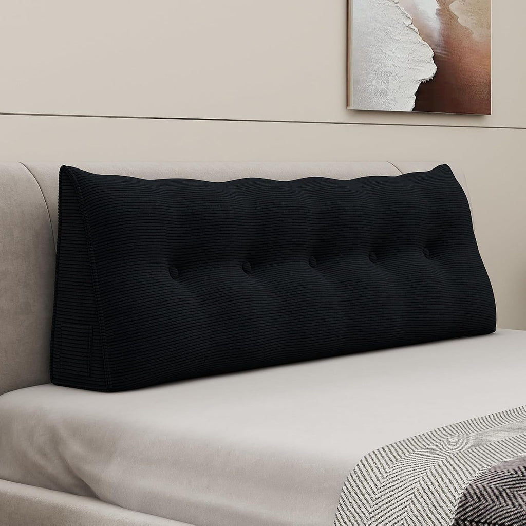 Wedge Pillow Headboard Triangle Bolster Pillow for Sitting in Bed Adults Reading Pillows Backrest, Corduroy Headboard Pillows for Daybed…