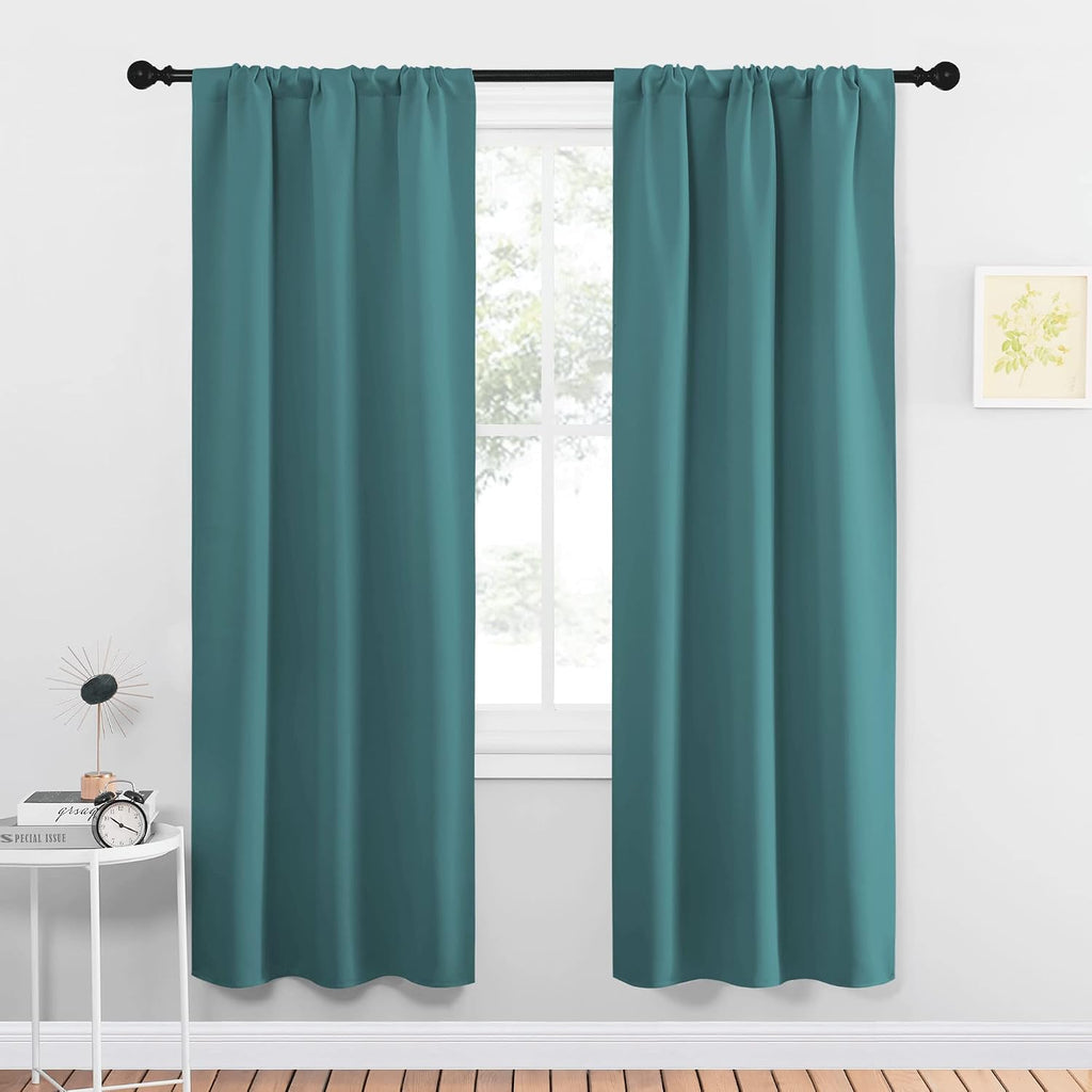 NICETOWN Blackout Curtains for Living Curtains, Three Pass Microfiber Noise Reducing Thermal Insulated Solid Rod Pocket Blackout Window…