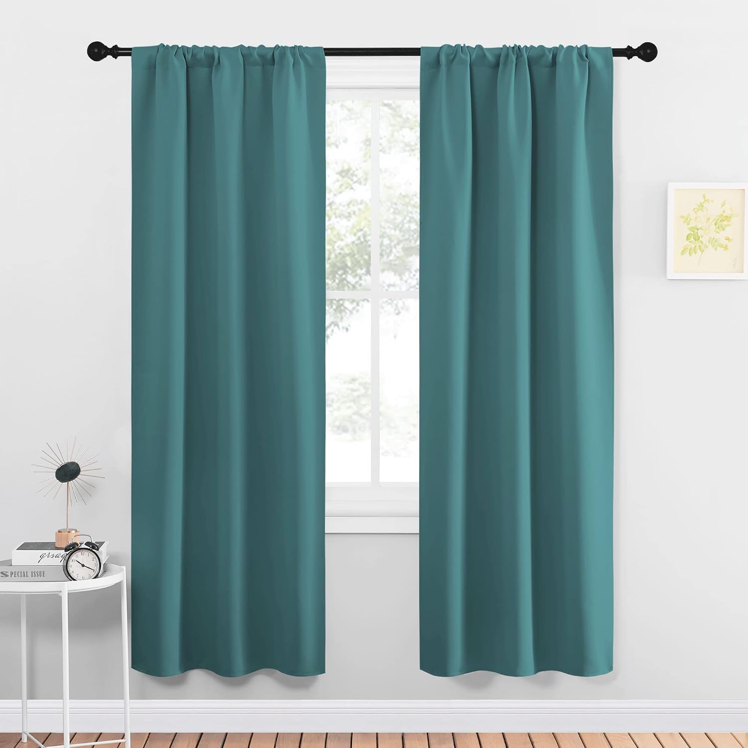 NICETOWN Blackout Curtains for Living Curtains, Three Pass Microfiber Noise Reducing Thermal Insulated Solid Rod Pocket Blackout Window…