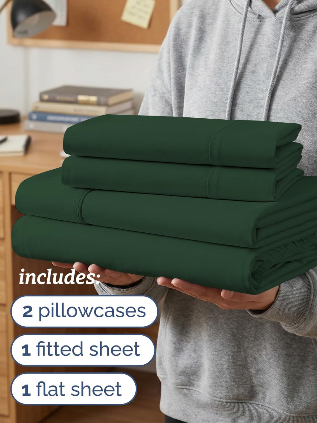 Twin XL 4 Piece Sheet Set - Comfy, Breathable & Cooling - Hotel Luxury Bedding for Women, Men, Kids, Teens & Children - 1 Flat & 1 Fitted…
