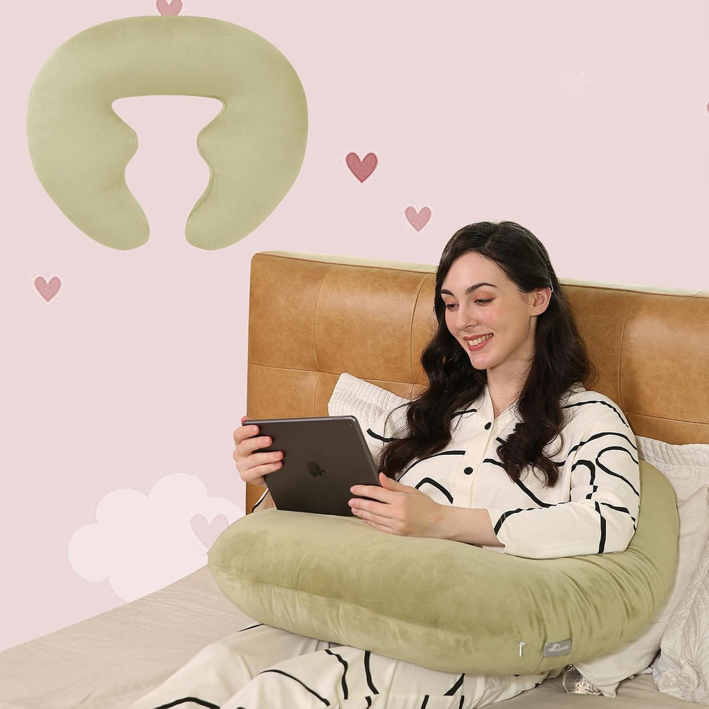 Ergonomic U-Shape Gaming & Lap Pillow - Crochet Pillow & Reading Support Pillow with Arm Relief, Comfort for Gamers, Crafters & Book…