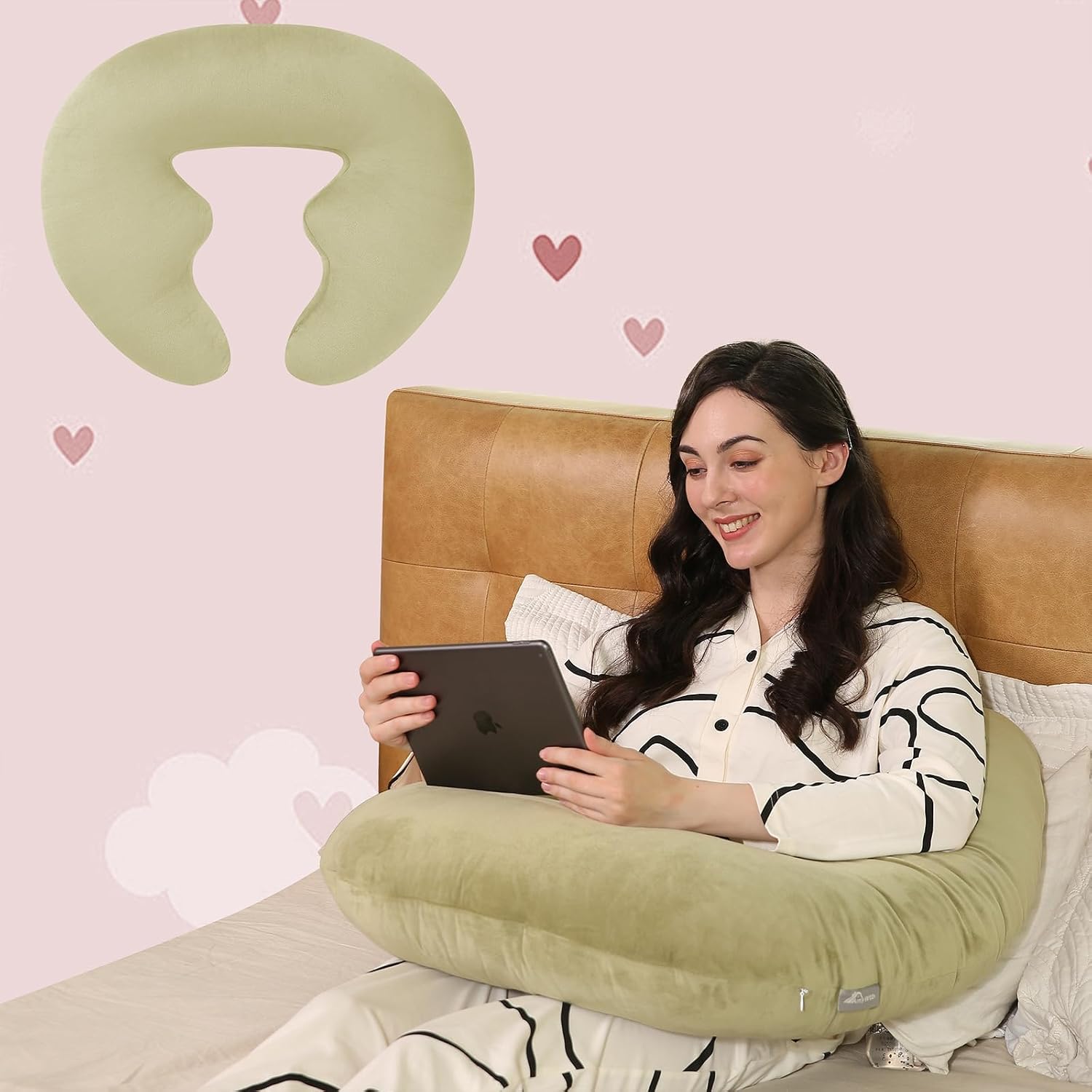 Ergonomic U-Shape Gaming & Lap Pillow - Crochet Pillow & Reading Support Pillow with Arm Relief, Comfort for Gamers, Crafters & Book…