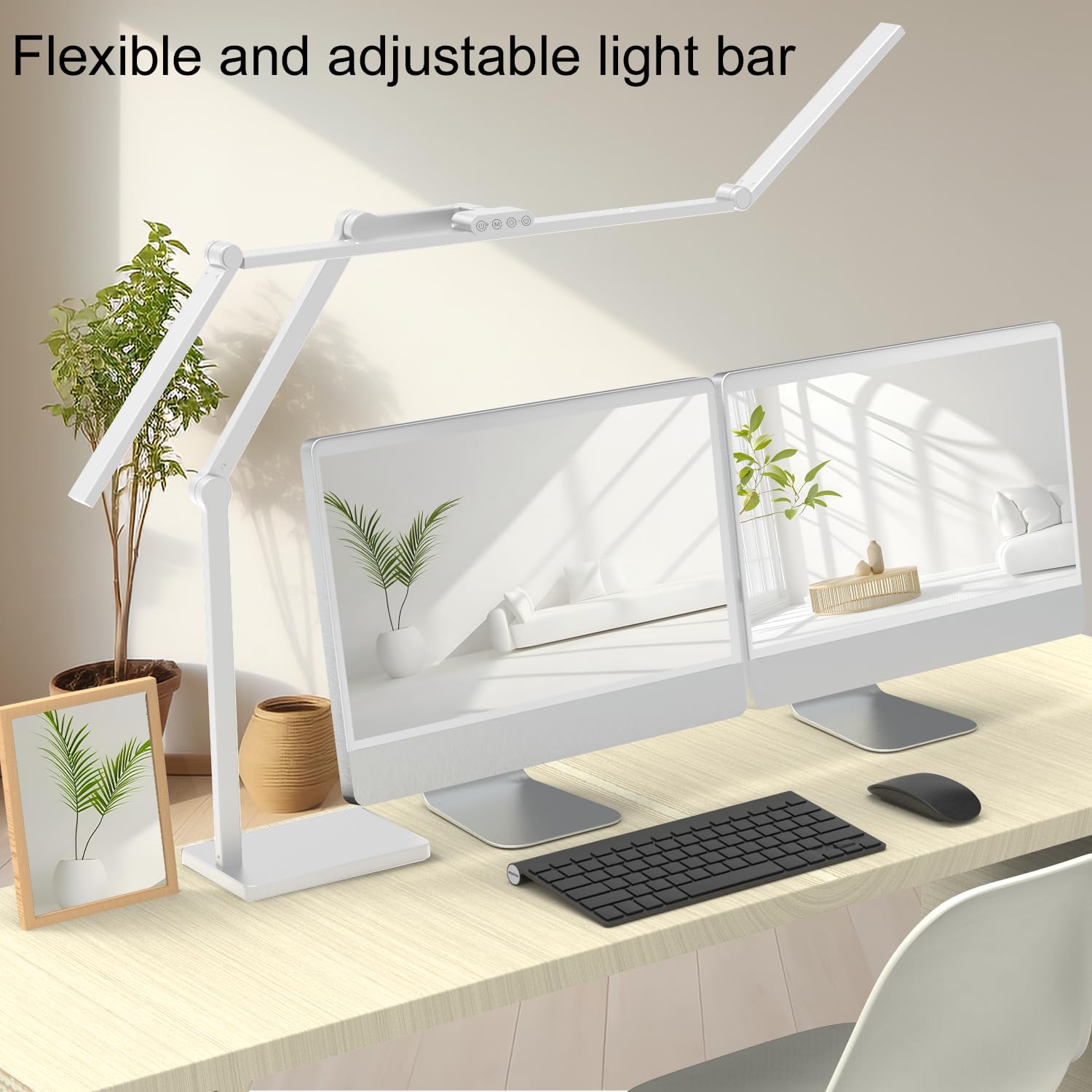 Omorepa 36 W 3000 LM Ultra Bright Architect Desk Lamp with Base, 47.4 Inch Wide Tall Overhead Desk Light for Home Office, Dimmable Table…