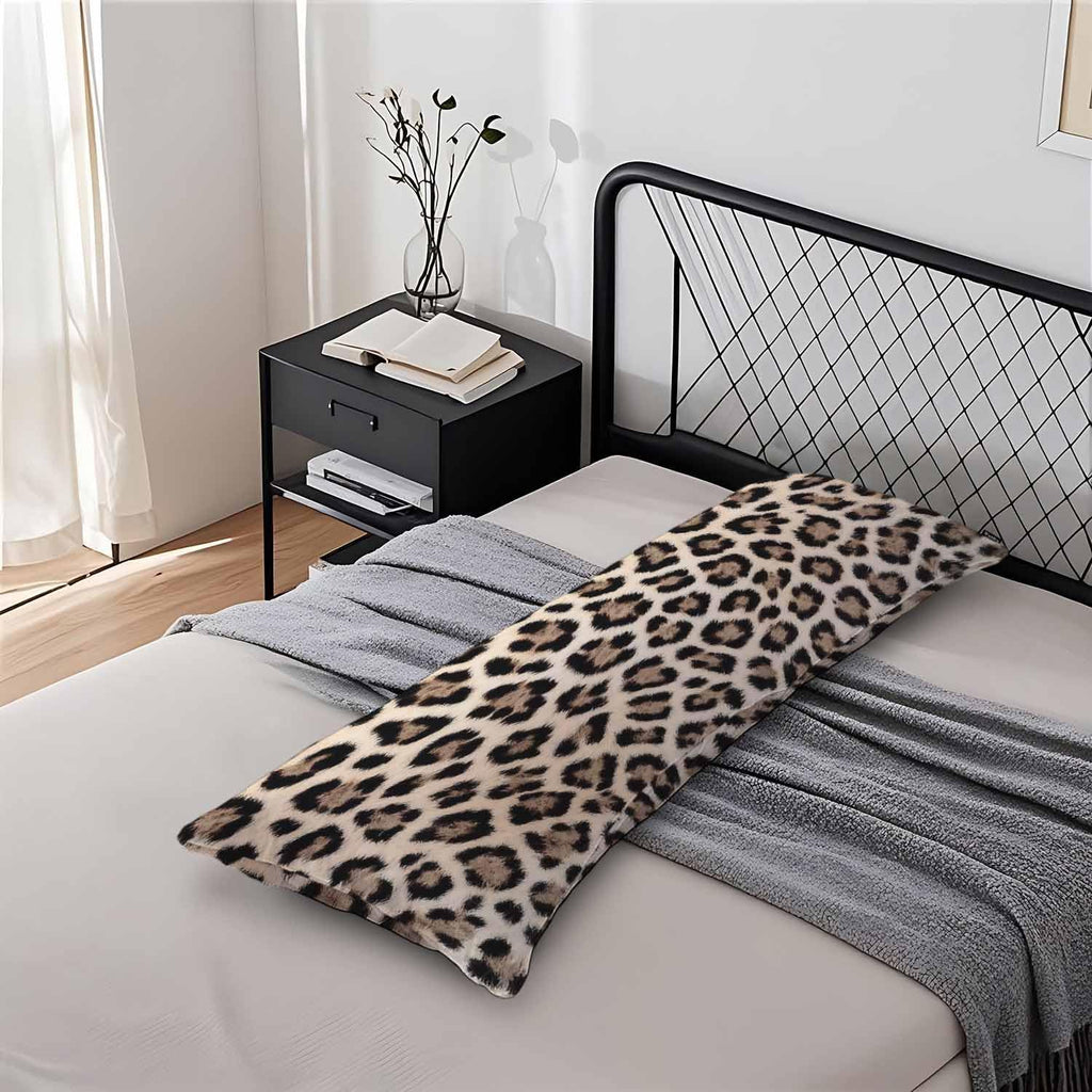 Body Pillowcases with Zipper Leopard Print Cozy Body Pillow Covers Cushion Cover 20 X 54 Inch, African Leopard Skin Outdoor Body Pillow…