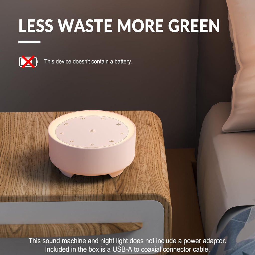 Kipcush® Kipcush White Noise Machine for Sleeping, 20 Soothing Sounds Including White Pink Brown Noise Fan and Nature