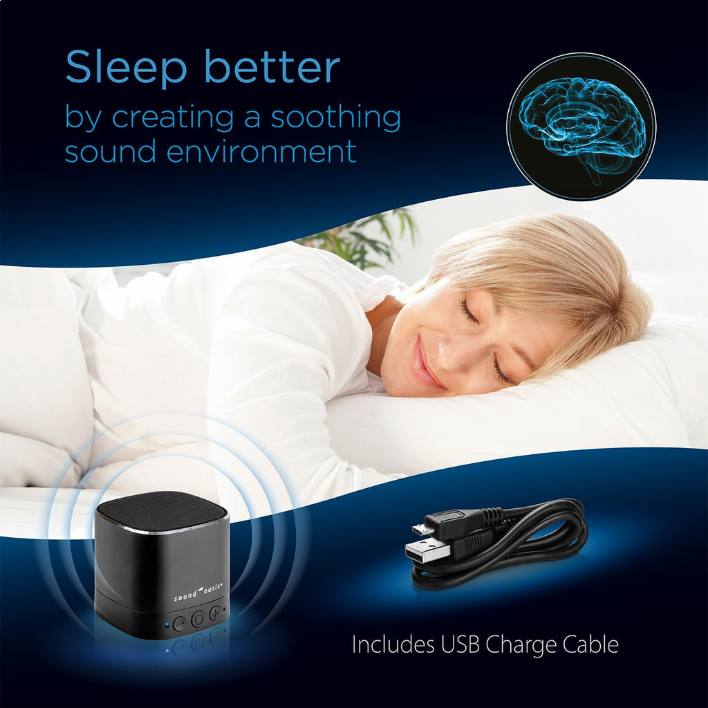 SoundOasis Sound Oasis Pink Noise Bluetooth Sound Machine for Sleeping, 20 Non-Looping Soothing Sounds with Speaker & Memory Function, Port…