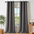 Nicetown Blackout Grey Window Treatments 84 inch Long, Grommet Top Room Darkening Thermal Insulated Solid Vertical Curtains & Drapes for Be…