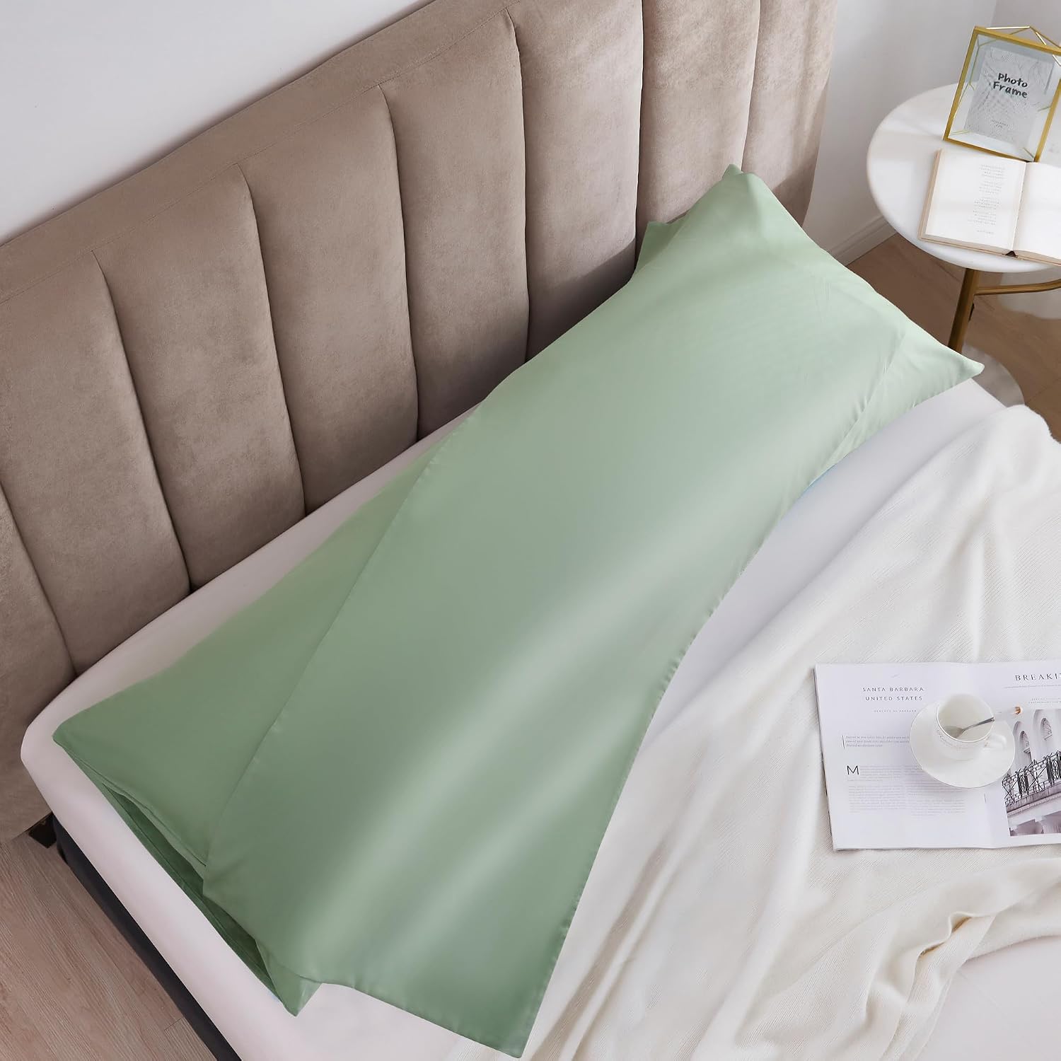 Oubonun 100% Cotton Body Pillowcase - 800 Thread Count/21x54, Moisture Absorbent and Breathable, Hotel Body Pillow Cover for All Seasons, S…