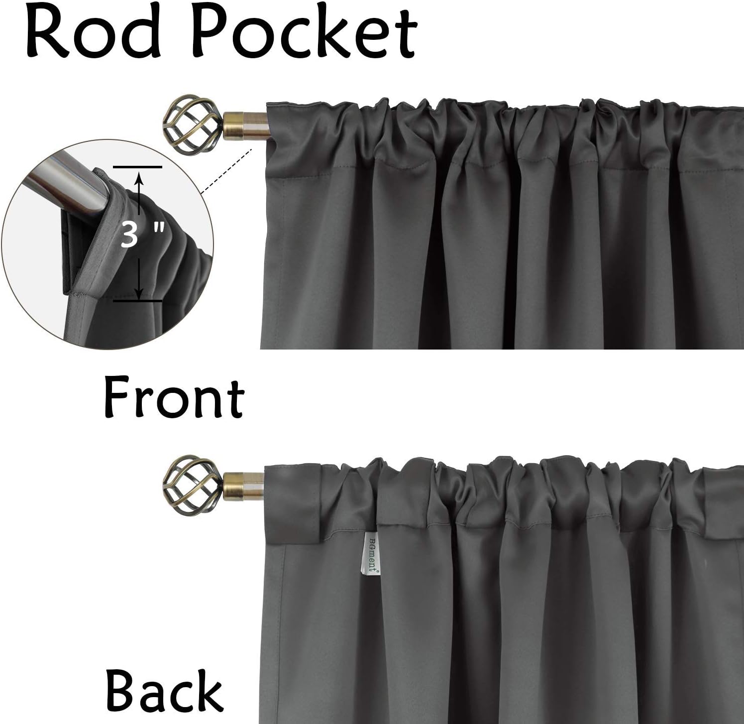 BGment Grey Curtains for Living Room 84 inch Length 2 Panels - Thermal Insulated Curtains for Bedroom Rod Pocket and Back Tab Room Darkenin…