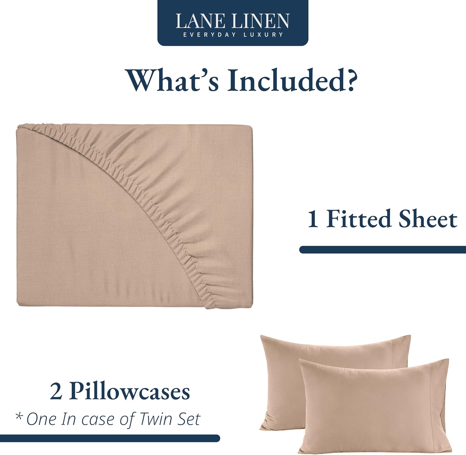 LANE LINEN Full Fitted Sheet, 100% Organic Cotton, 3-Piece Set (1 Fitted Sheet,2 Pillowcases), Percale Weave, Bed Bottom Sheet, Ultra…