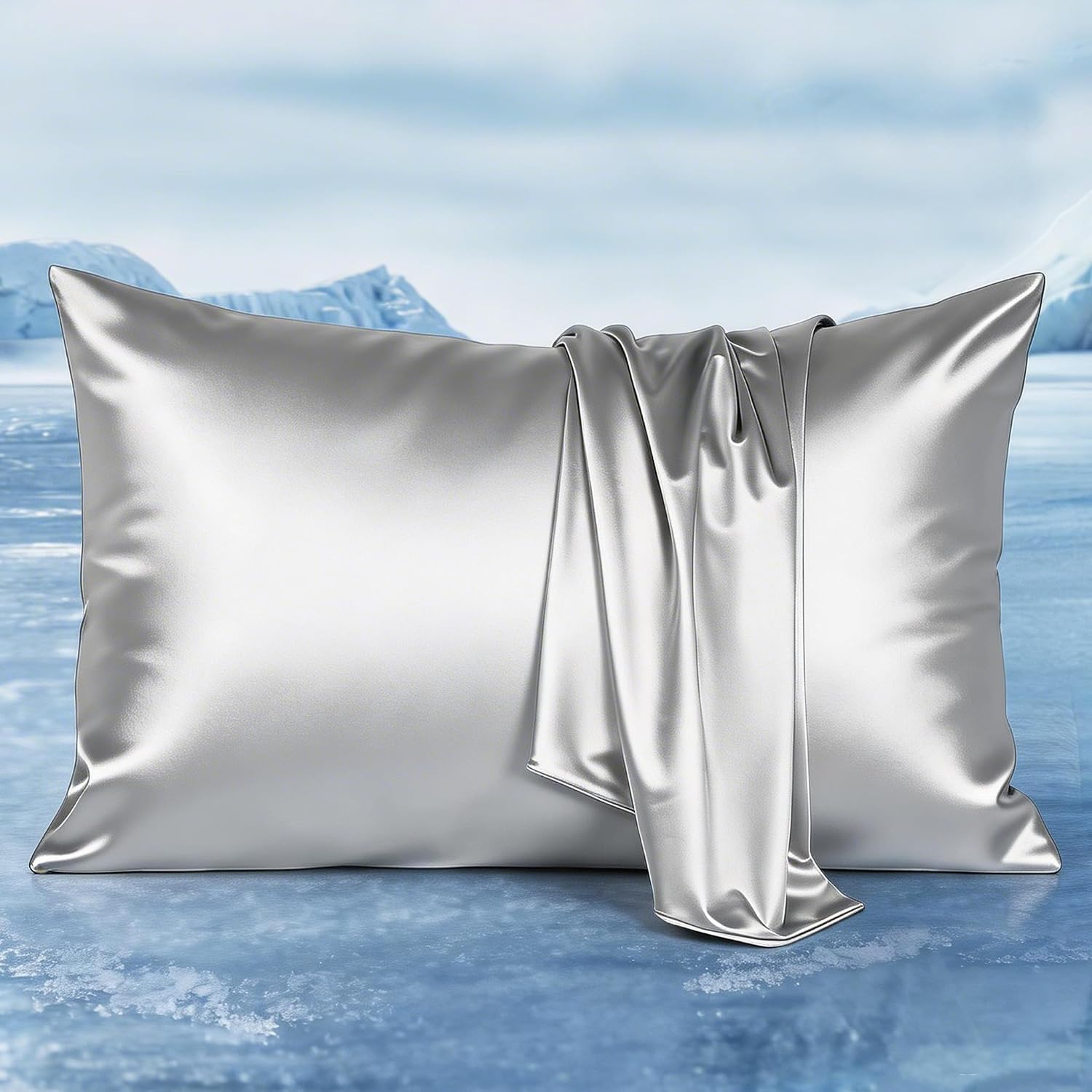 Luxear Cooling Pillow Cases for Hot Sleepers, Double-Sided Upgraded Arc-Chill Q-Max > 0.5 Cooling Satin Pillowcase, Silky Soft, Hair & Skin…