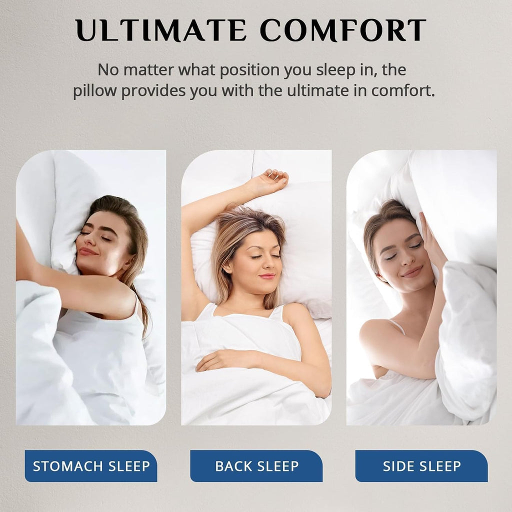 Jollyvogue Pillows Queen Size Set of 4, Washable Supportive Bed Pillows with Super Soft Down Alternative Fill, Luxury Fluffy Hotel Quality…
