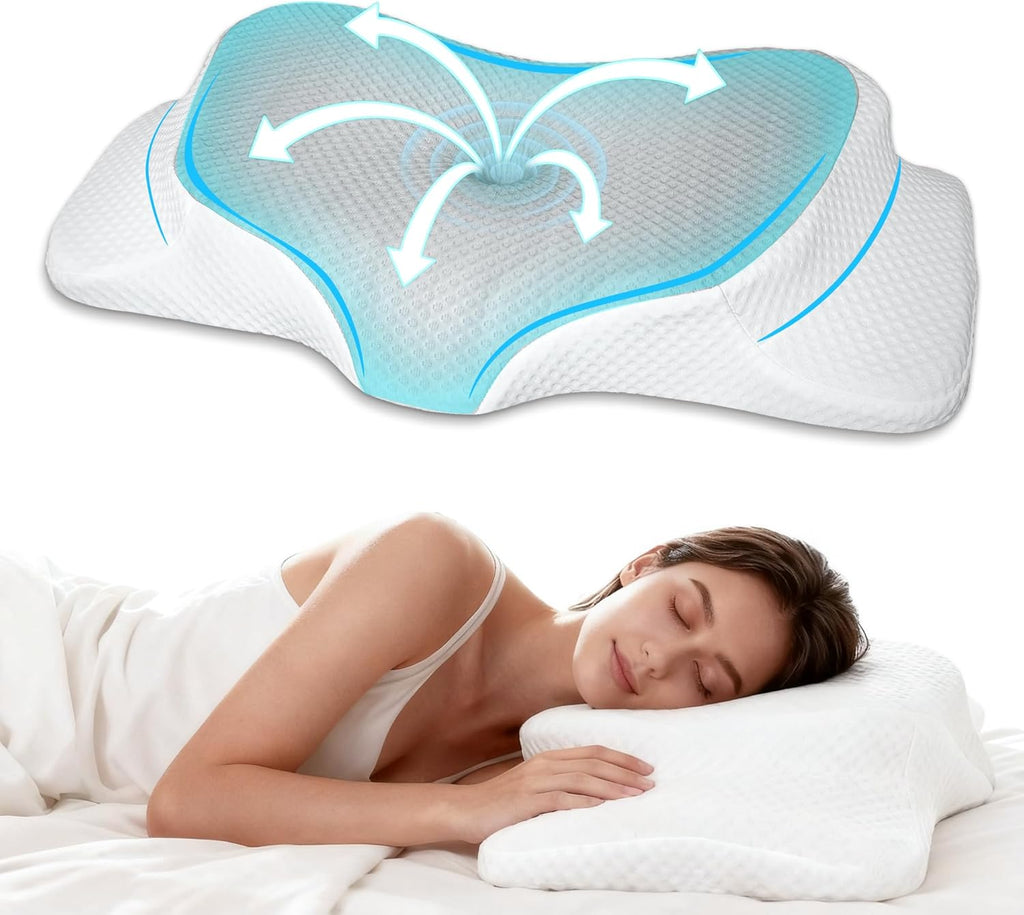 LEKEWNPersonalCare AlignCore Cervical Neck Pillow - Ergonomic Firm Memory Foam Bed Pillows for Sleeping, Neck Pillows for, Back and Side S…
