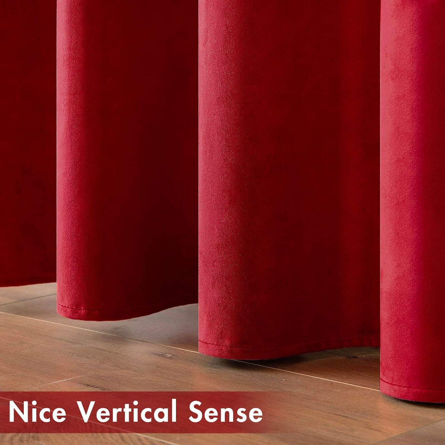 MIULEE Christmas Red Velvet Curtains Elegant Grommet Curtains Thermal Insulated Soundproof Room Darkening Curtains/Drapes for Classical…