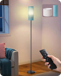EDISHINE Modern Floor Lamps for Living Room, 63.7" Colorful Floor Lamp with Two Shades, Remote Control Foot Switch, 2700-6000K Dimmable…