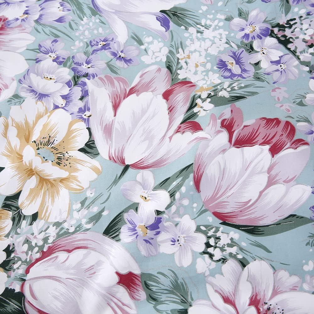 Winlife 100% Cotton Pillowcases Queen Size Garden Floral Printed Pillow Cases Set of 2 Soft and Breathable Cooling Pillow Case (Queen 20x30…