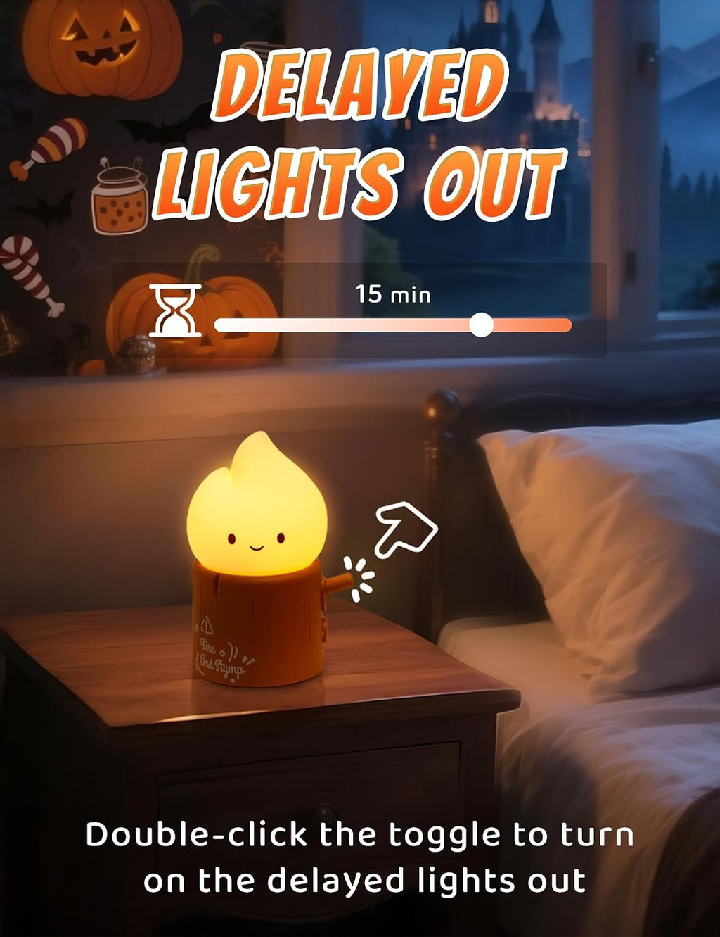 WANIDEA Flameless Candles Lamp, Cute Night Light, Torch Stump Light, LED Tea Lights Candles Rechargeable Night Light, Suitable for Kids…