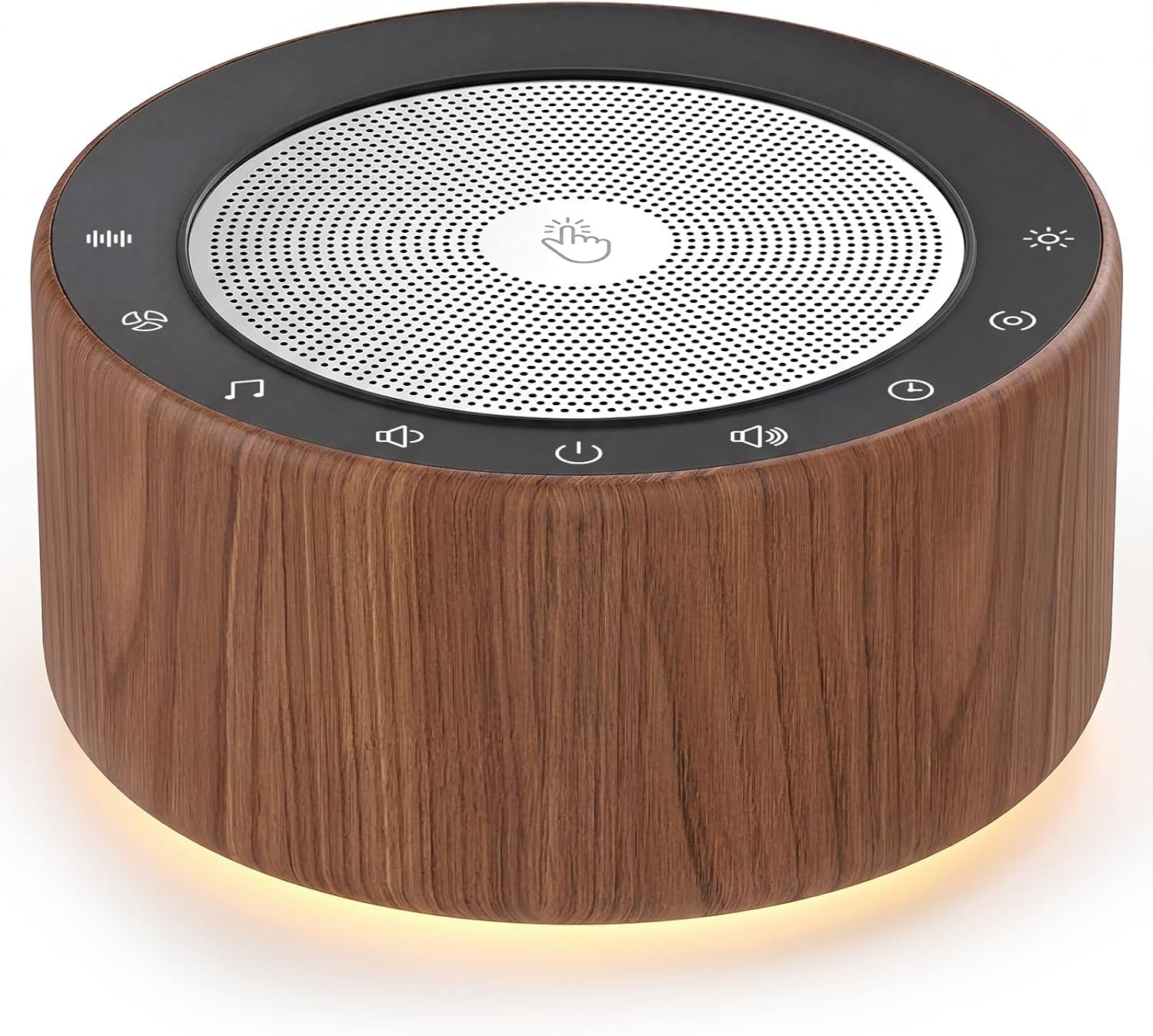 Kipcush White Noise Machine - Soft Non-Glare Nursery Lamp, 30 Soothing Sounds, 8 Color Lights, Max 8-Hour Timer for Baby & Adults (Walnut…