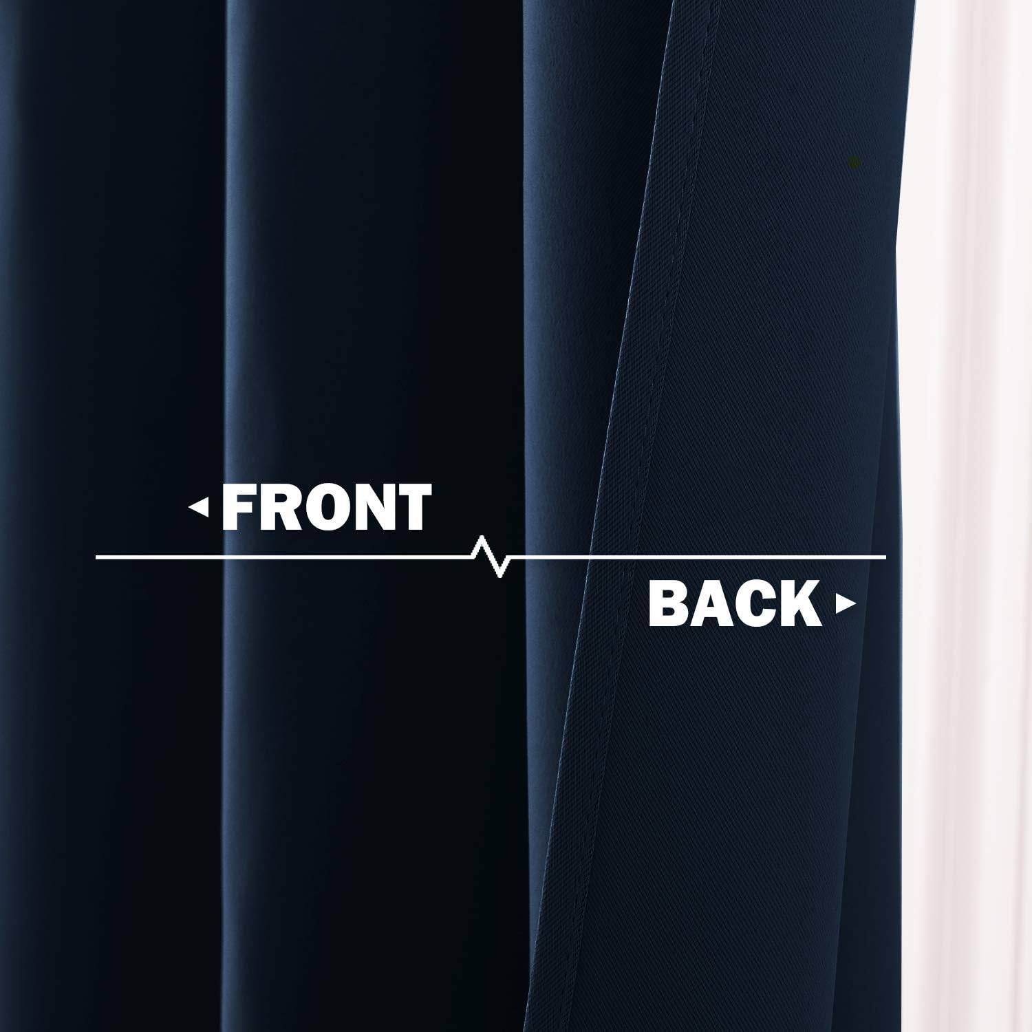 NICETOWN Blackout Kitchen Curtains and Draperies - Navy Half Window Treatment Short Curtain Panels with Grommet-Top Design for…