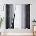 Estelartextiler Estelar Textiler Black and Greyish White Blackout Curtains 45 Inch Length, Light Blocking Gradient Drapes for Bedroom, Ther…